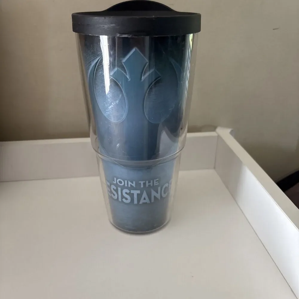 Star Wars Tervis Tumbler 24oz Cup With Lid Join The Resistance Rey Finn BB8 EUC